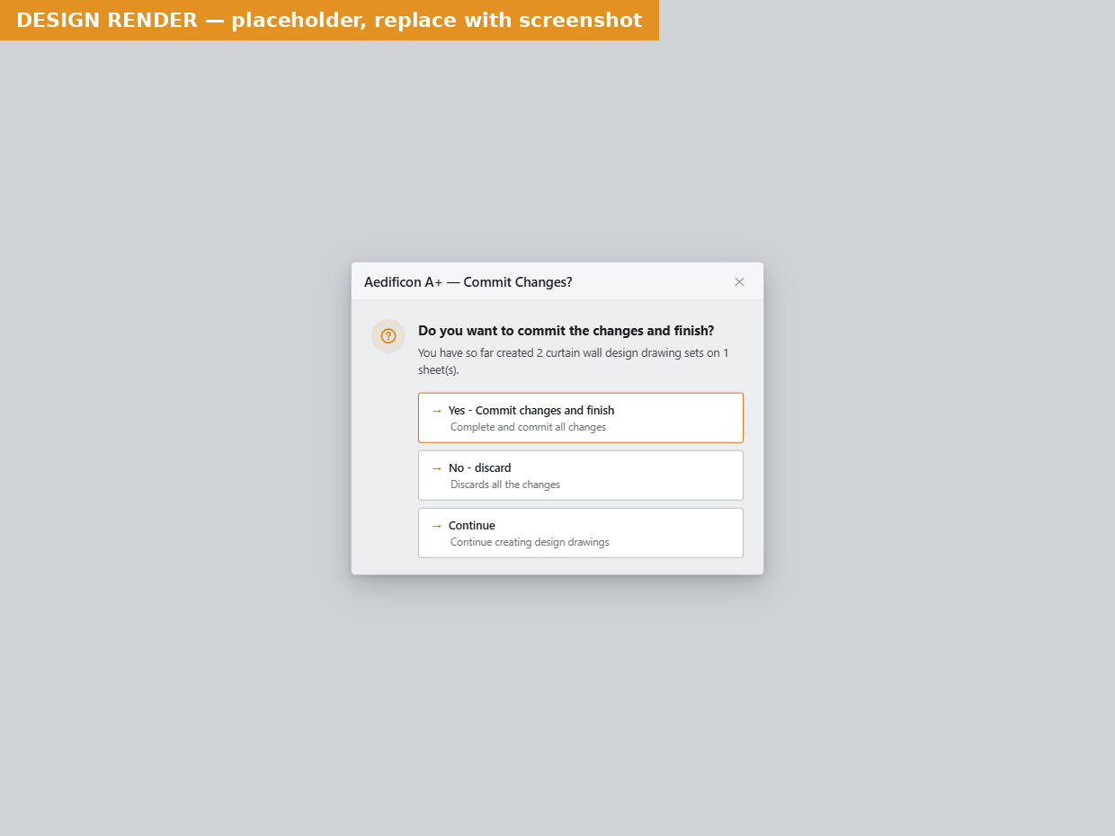 The Commit Changes? window for Redimension Elevation